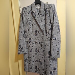 Calvin Klein blue rose long suit jacket sz 6